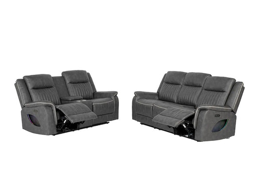 Furniture of America - Arturus - Power Sofa + Loveseat - Dark Gray - NX6061DG-PM-2PC view 2