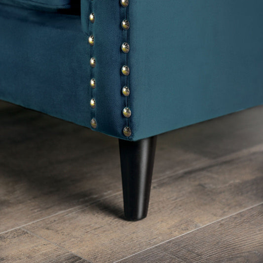 Furniture of America - Azuletti Sofa + Loveseat in Dark Teal/Apple Green - SM2219-2PC View 2