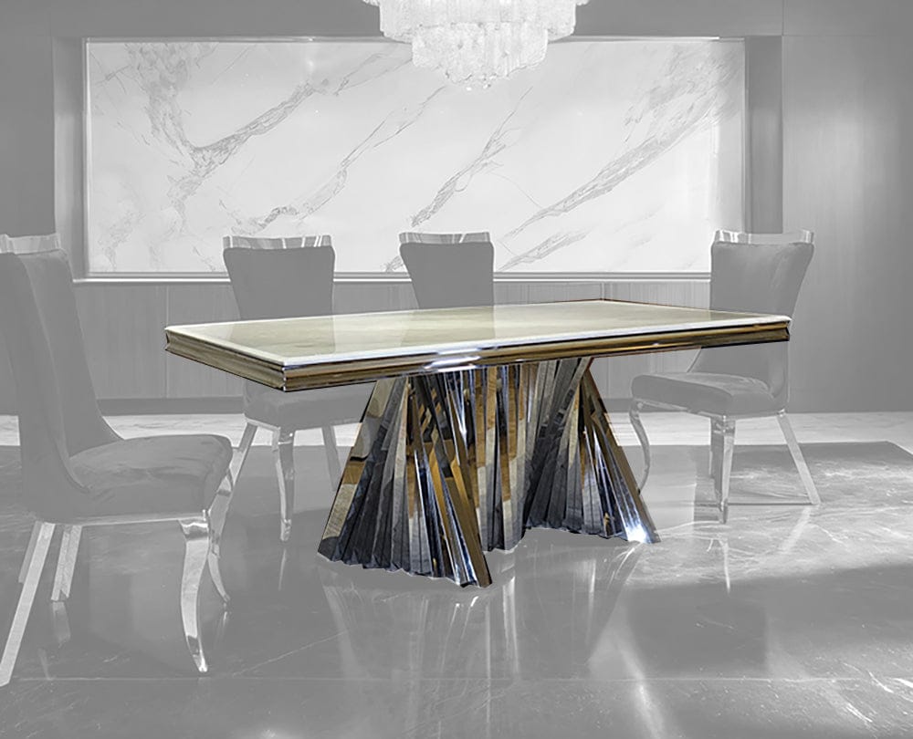 Furniture of America - Basilicata Dining Table in Chrome - FM33001SV-T-TABLE View 1