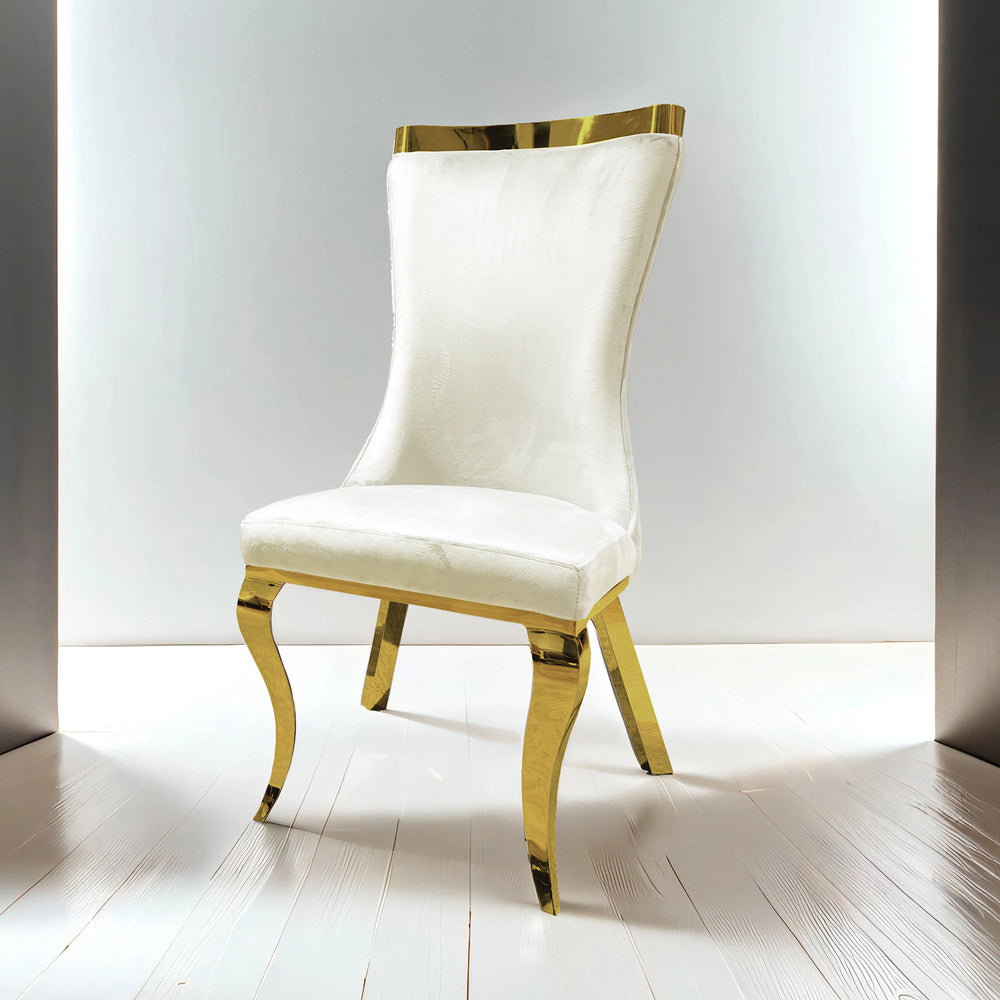 Furniture of America - Basilicata Side Chair Set of 2 in Gold/White - FM33013WH-SC-2PK View 1