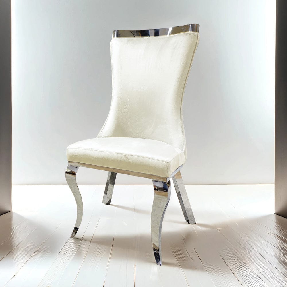 Furniture of America - Basilicata Side Chair Set of 2 in Silver/White - FM33012WH-SC-2PK View 1
