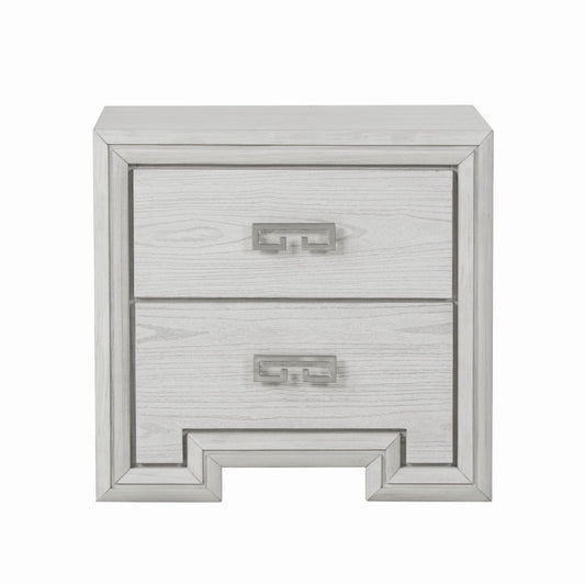 Furniture of America - Basilone Nightstand in Rustic White - FM7440WH-N View 2