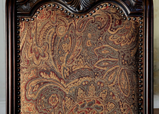 Furniture of America - Bellagio Fabric Side Chair Set of 2 in Brown Cherry/Brown - CM3319F-SC-2PK View 2