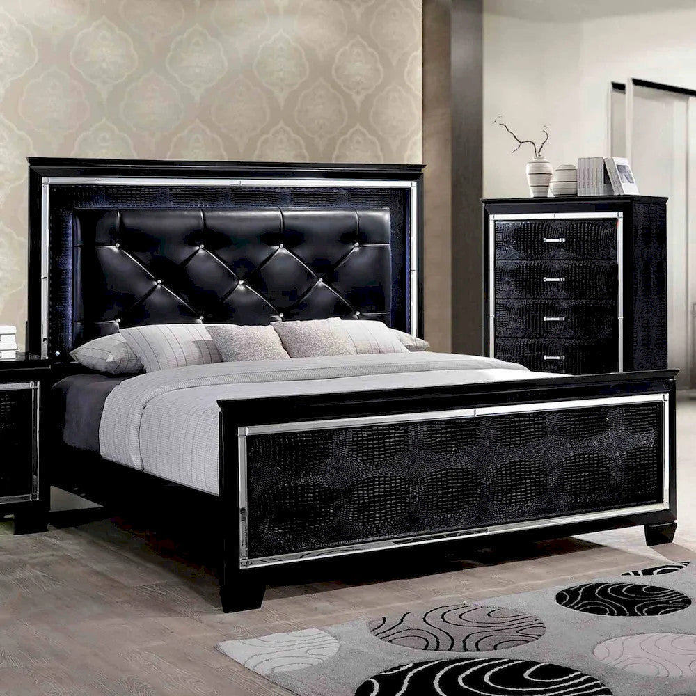 Furniture of America - Bellanova - 3 Pc. Queen Bedroom Set - Black - CM7979BK-Q-4PC view 4