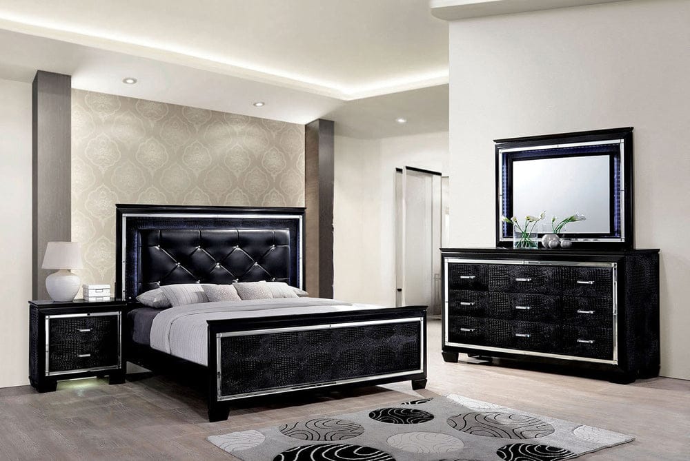 Furniture of America - Bellanova 5 Pc. Queen Bedroom Set w/ 2NS in Black - CM7979BK-Q-5PC-2NS View 1