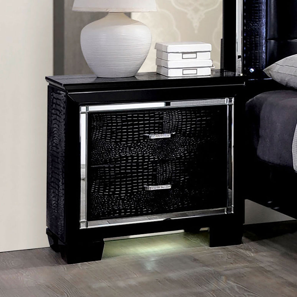 Furniture of America - Bellanova Nightstand in Black - CM7979BK-N View 1