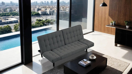 Furniture of America - Bellevue Futon Sofa in Dark Gray - FM2801DG View 2