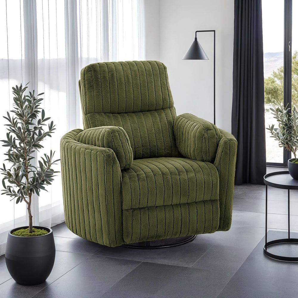 Furniture of America - Belper Power Glider Recliner w/ Swivel in Olive Green - FM-AC8018GR-PM View 1