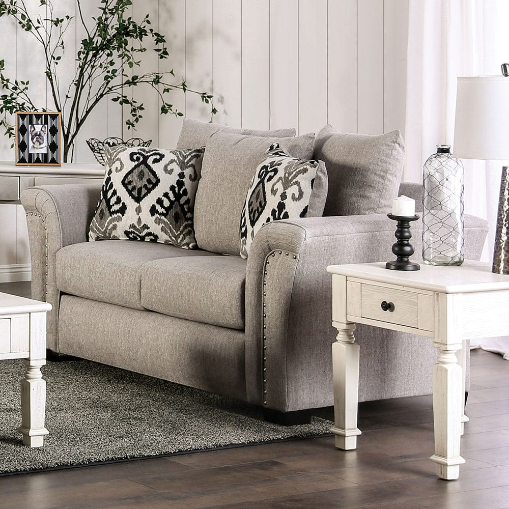 Furniture of America - Belsize Loveseat in Light Taupe/Black - SM6440-LV View 1