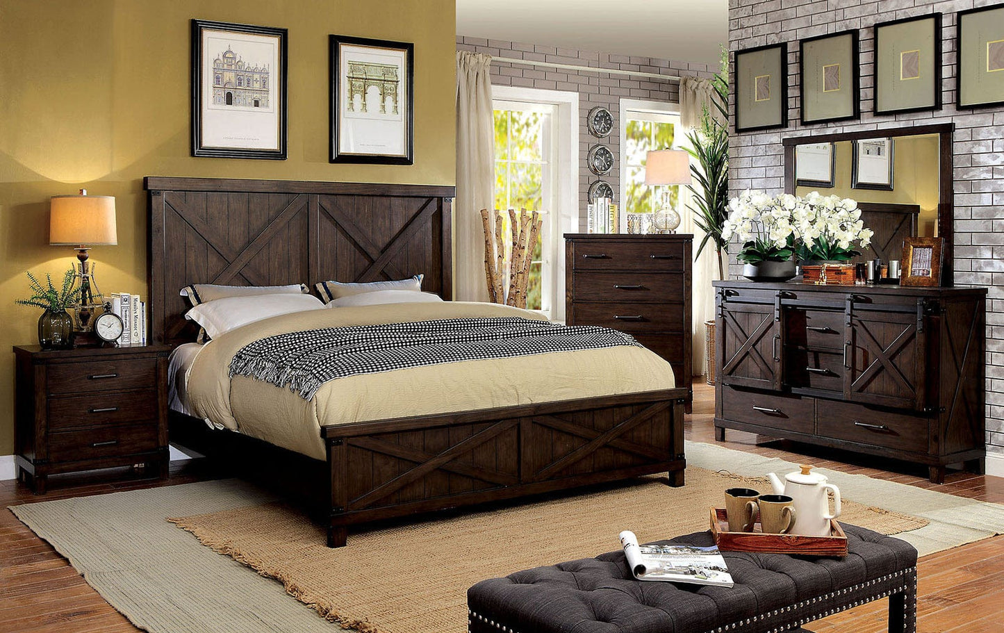 Furniture of America - Bianca Queen Bed in Dark Walnut - CM7734Q-BED View 3