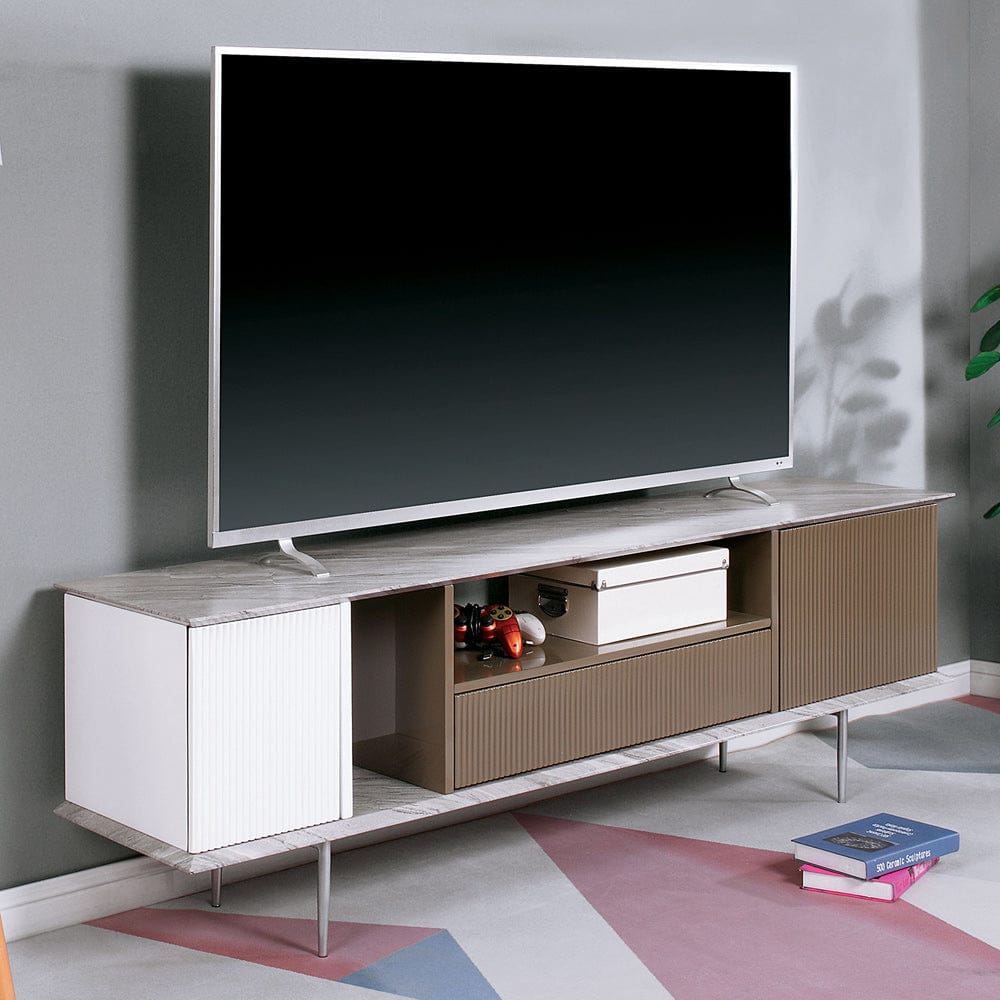 Furniture of America - Blair 70" TV Console in White/Champagne/Gray - CM5423-TV View 1