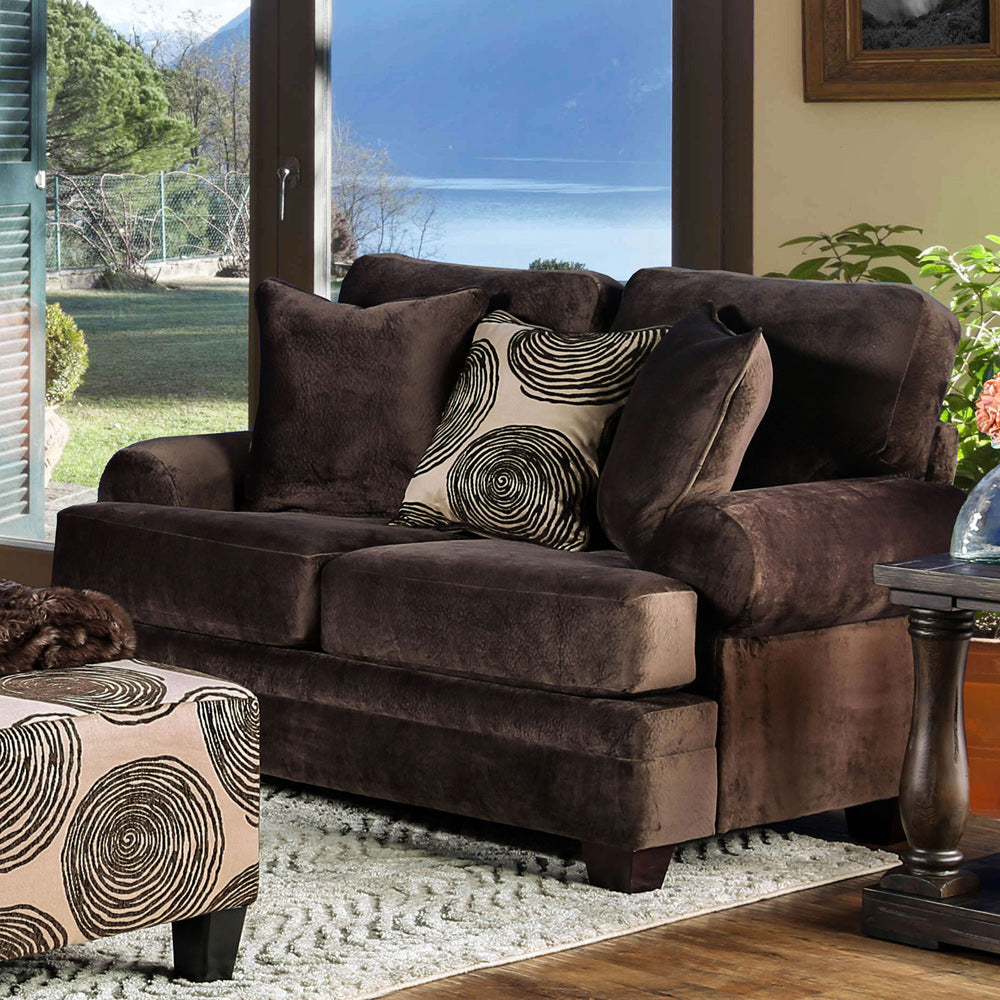 Furniture of America - Bonaventura Loveseat in Brown - SM5142BR-LV View 1