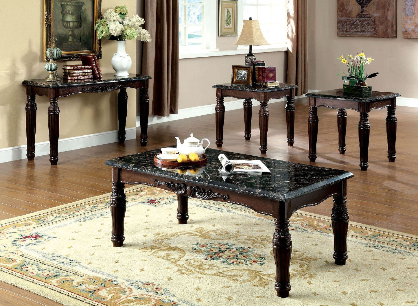 Furniture of America - Brampton Sofa Table in Espresso/Black - CM4292EX-S View 2