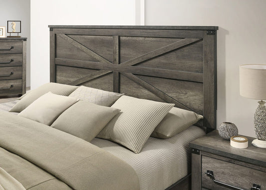 Furniture of America - Britonale Queen Bed in Rustic Gray - FM7218GY-Q-BED View 2