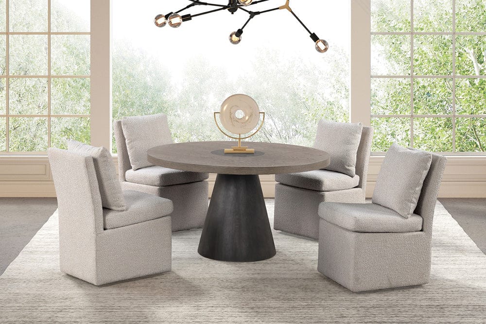 Furniture of America - Broager 5 Pc. Round Dining Table Set in Rustic Oak/Dark Walnut - FM3331DB-RT-5PC-00LG View 1