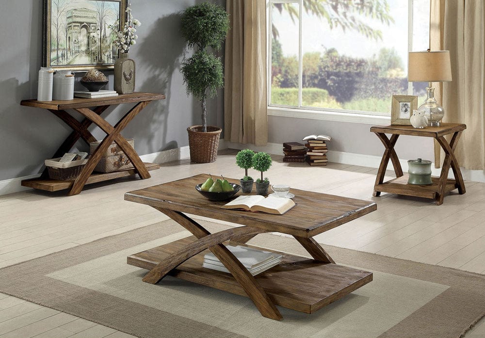 Furniture of America - Bryanna 3 Pc. Set (1C+2E) in Antique Light Oak - CM4178-3PK View 1