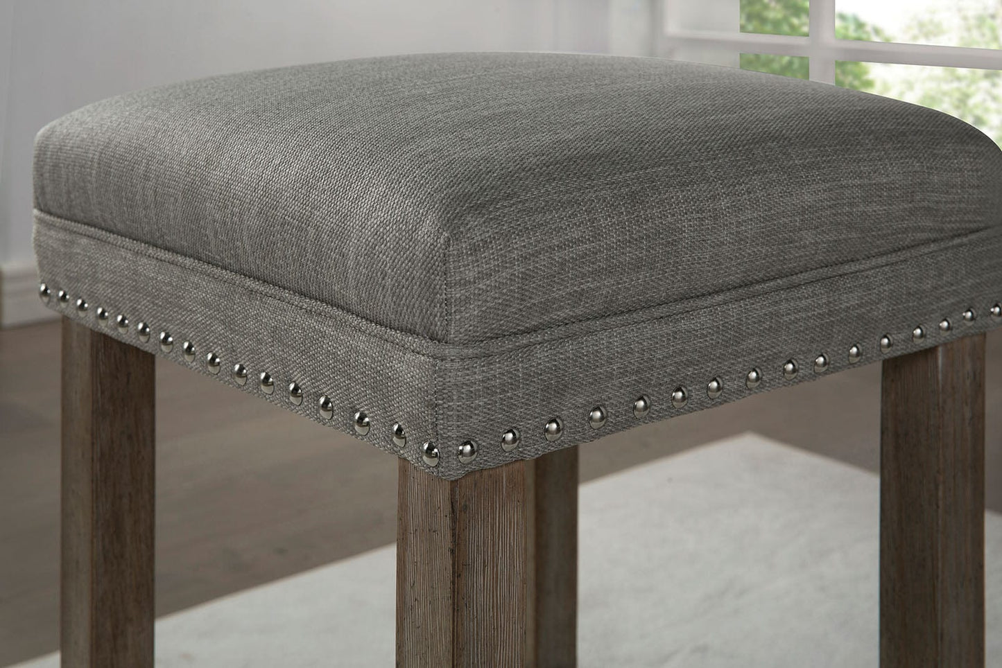 Furniture of America - Caerleon 4 Pc. Counter Ht. Table Set in Wire-Brushed Gray/Gray - CM3474GY-PT-4PK View 5