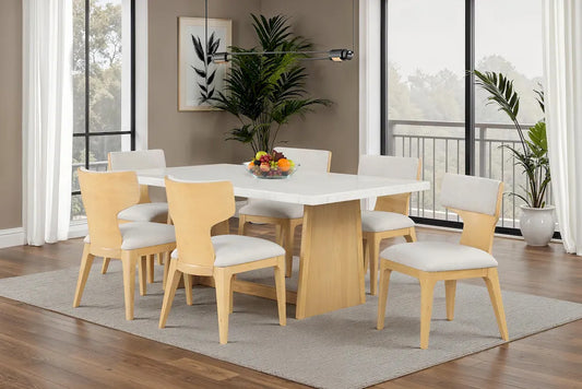 Furniture of America - Caerwys - 6 Pc. Dining Table Set - Natural - FM34004NT-T-7PC view 2