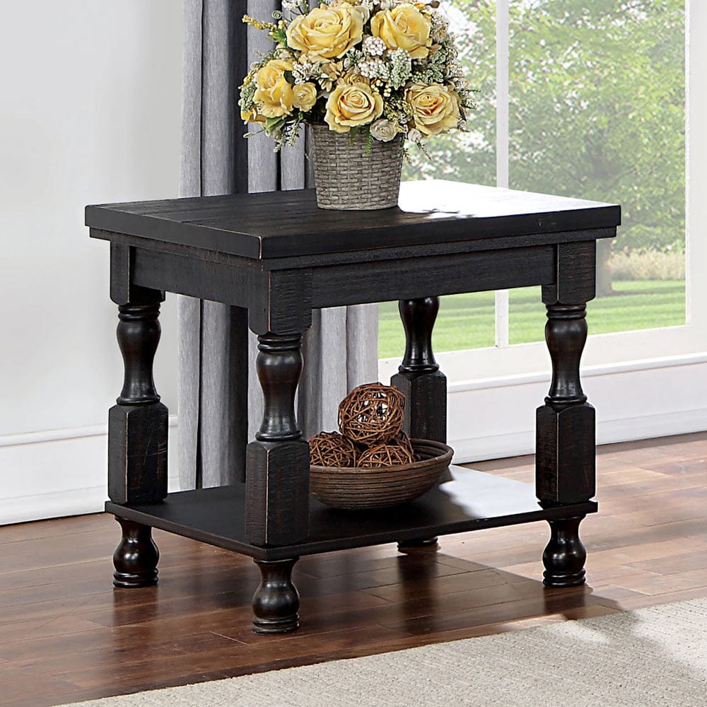 Furniture of America - Calandra End Table in Antique Black - FOA4908BK-E View 1