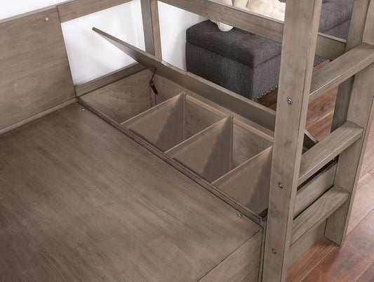 Furniture of America - Callistus Twin/Workstation Loft Bed in Warm Gray - CM-BK828GY-BED View 2