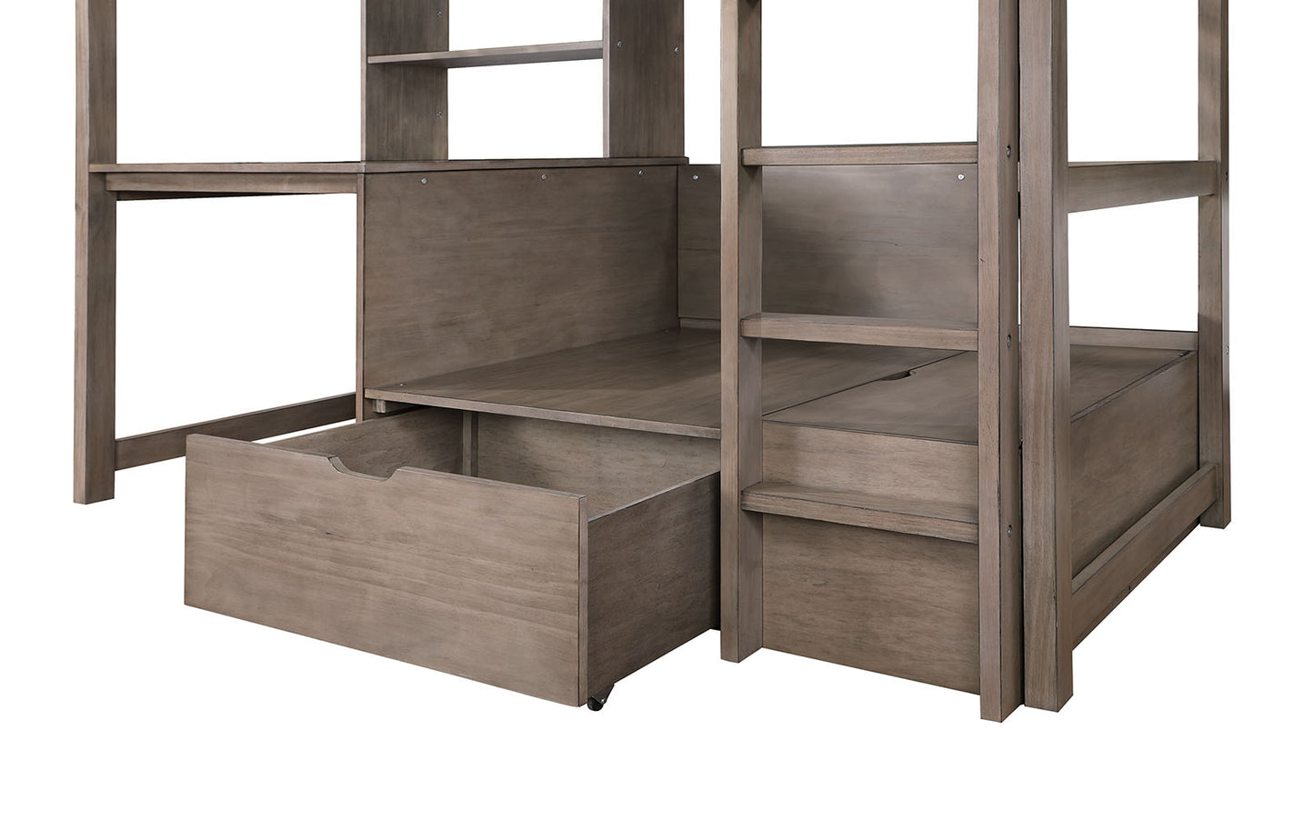 Furniture of America - Callistus Twin/Workstation Loft Bed in Warm Gray - CM-BK828GY-BED View 3