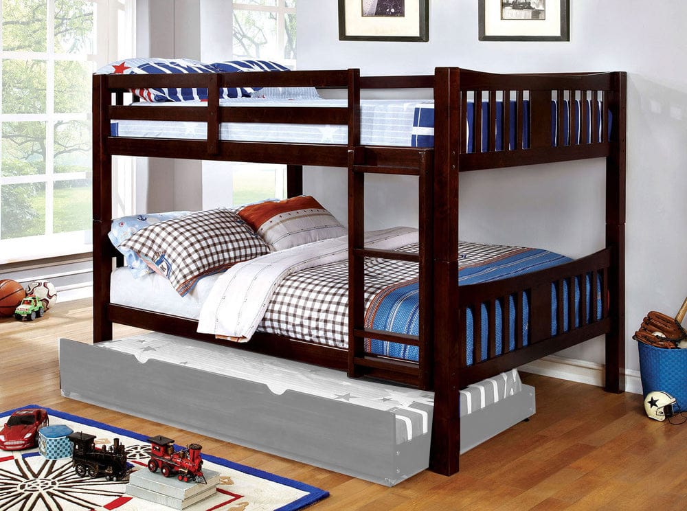 Furniture of America - Cameron Full/Full Bunk Bed in Dark Walnut - CM-BK929F-EX-BED View 1