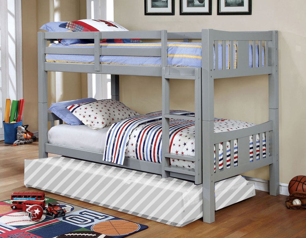 Furniture of America - Cameron Twin/Twin Bunk Bed in Gray - CM-BK929GY-BED View 1