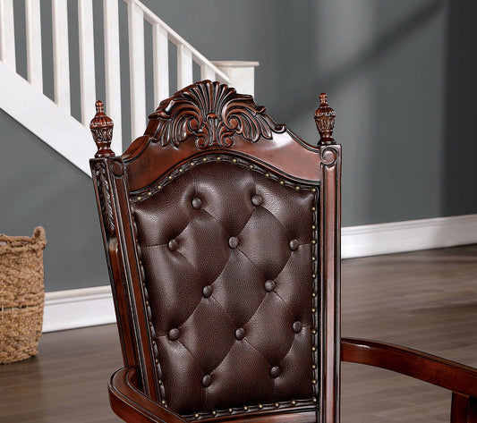 Furniture of America - Canyonville Arm Chair Set of 2 in Brown Cherry/Dark Brown - CM3144AC-2PK View 2