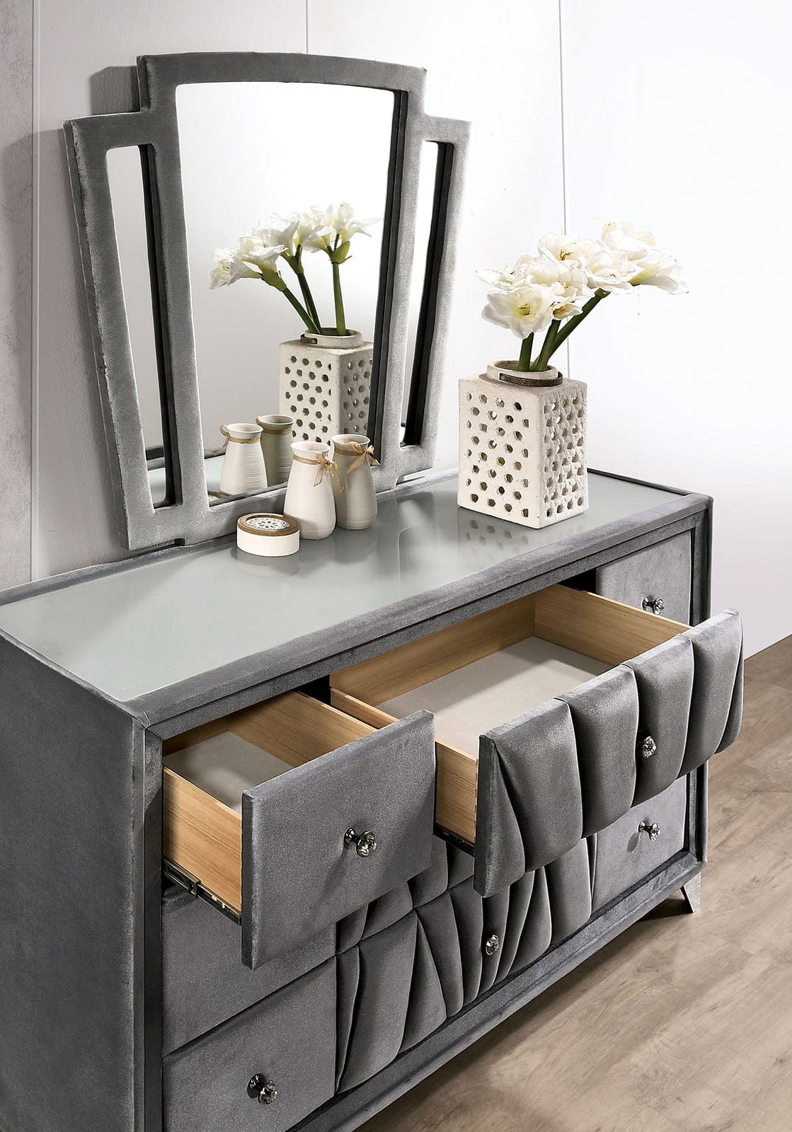 Furniture of America - Carissa Dresser in Gray - CM7164D View 2