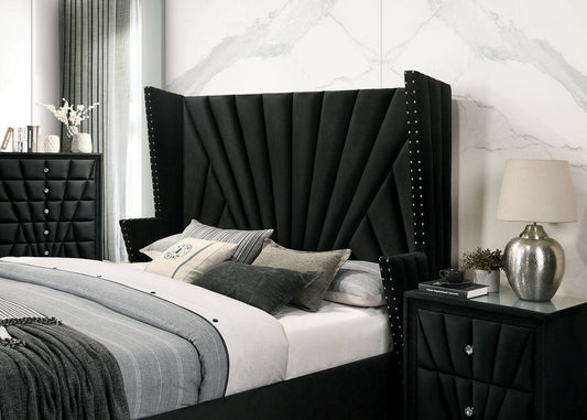 Furniture of America - Carissa Queen Bed in Black - CM7164BK-Q-BED View 2