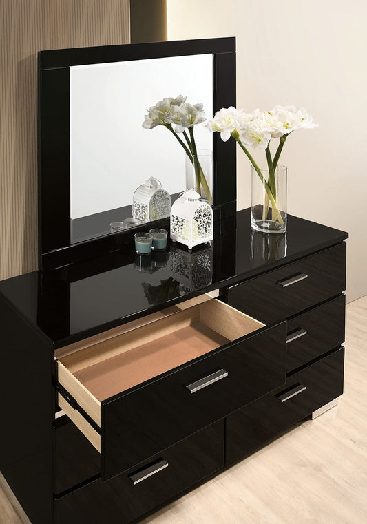 Furniture of America - Carlie Dresser in Black/Chrome - FOA7039D View 2