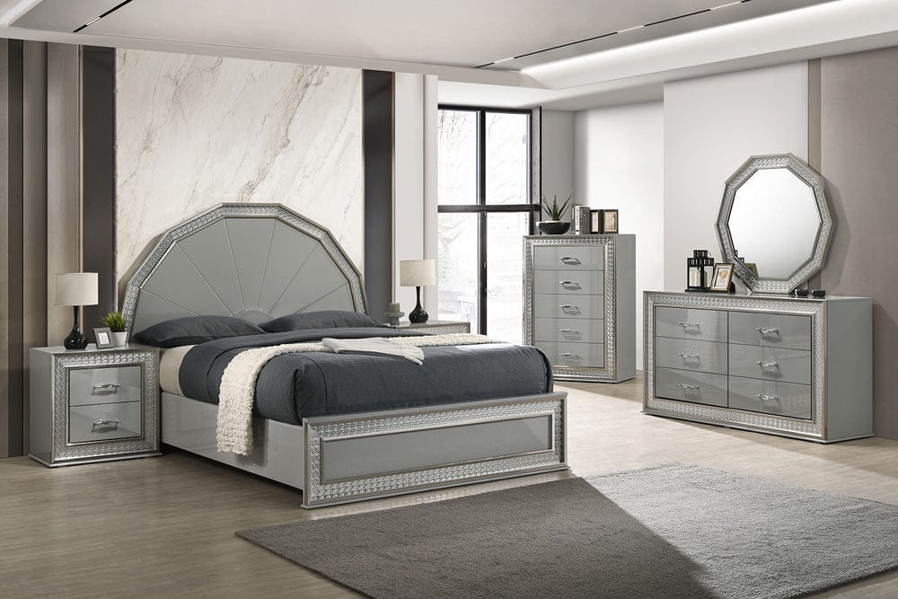 Furniture of America - Cassiopeia Queen Bed in Metallic Gray - FM7253GY-Q-BED View 4