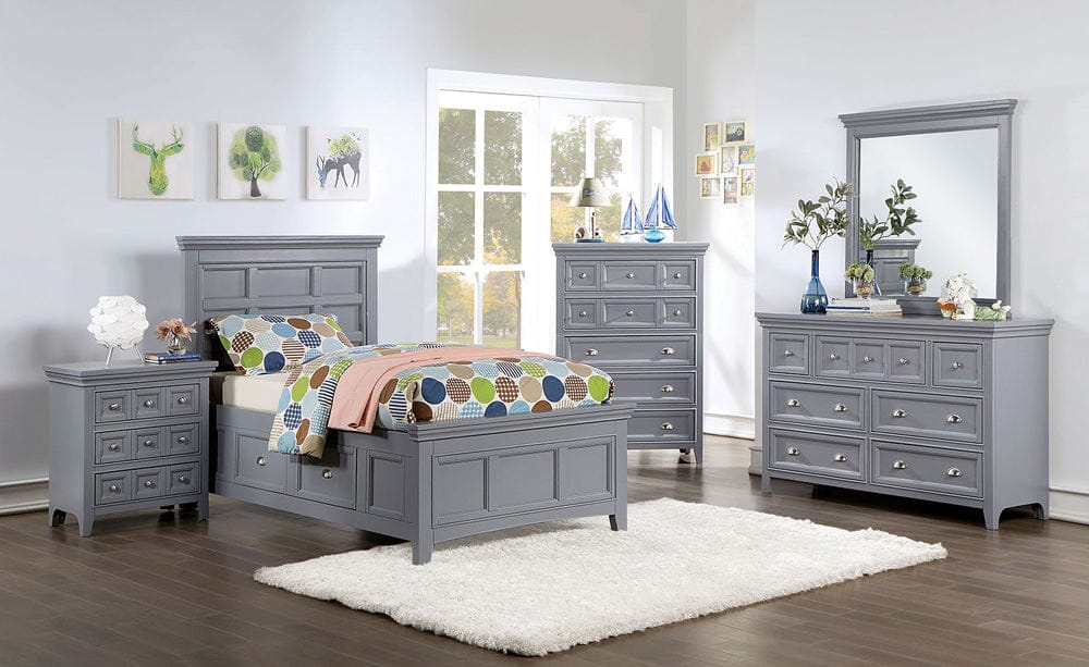 Furniture of America - Castlile Twin Bed in Gray - CM7413GY-T-BED View 3