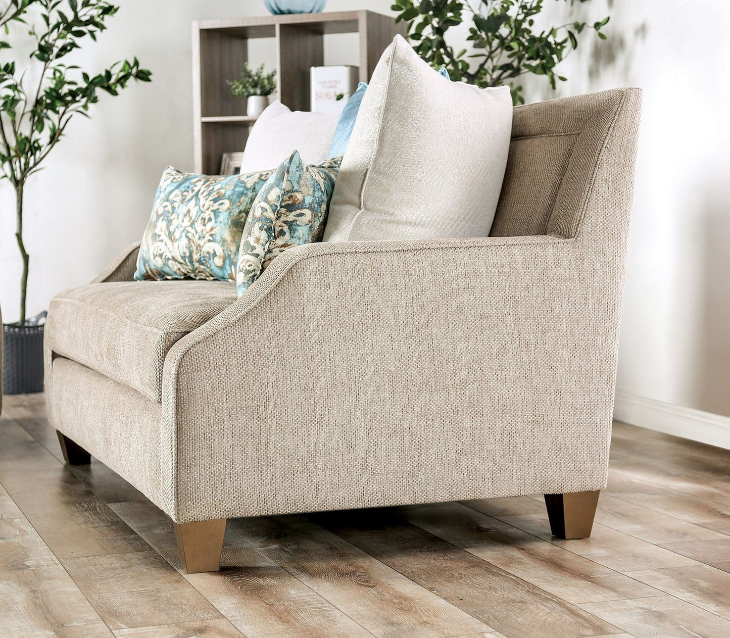 Furniture of America - Catarina Sofa + Loveseat in Beige/Teal - SM2287-2PC View 8