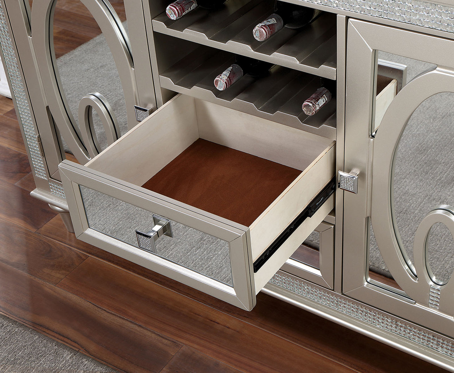 Furniture of America - Cathalina Server in Silver - CM3541SV-SV View 3