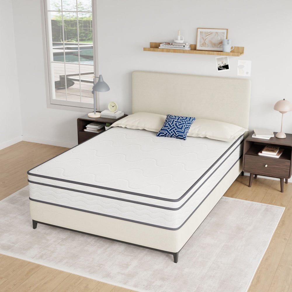 Furniture of America - Catmint 10" Full Innerspring Mattress (Roll-In-Box) in White/Gray - DM910-F View 2