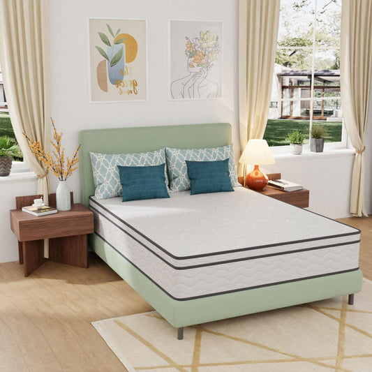 Furniture of America - Catmint 12" Queen Innerspring Mattress (Roll-In-Box) in White/Gray - DM912-Q View 2