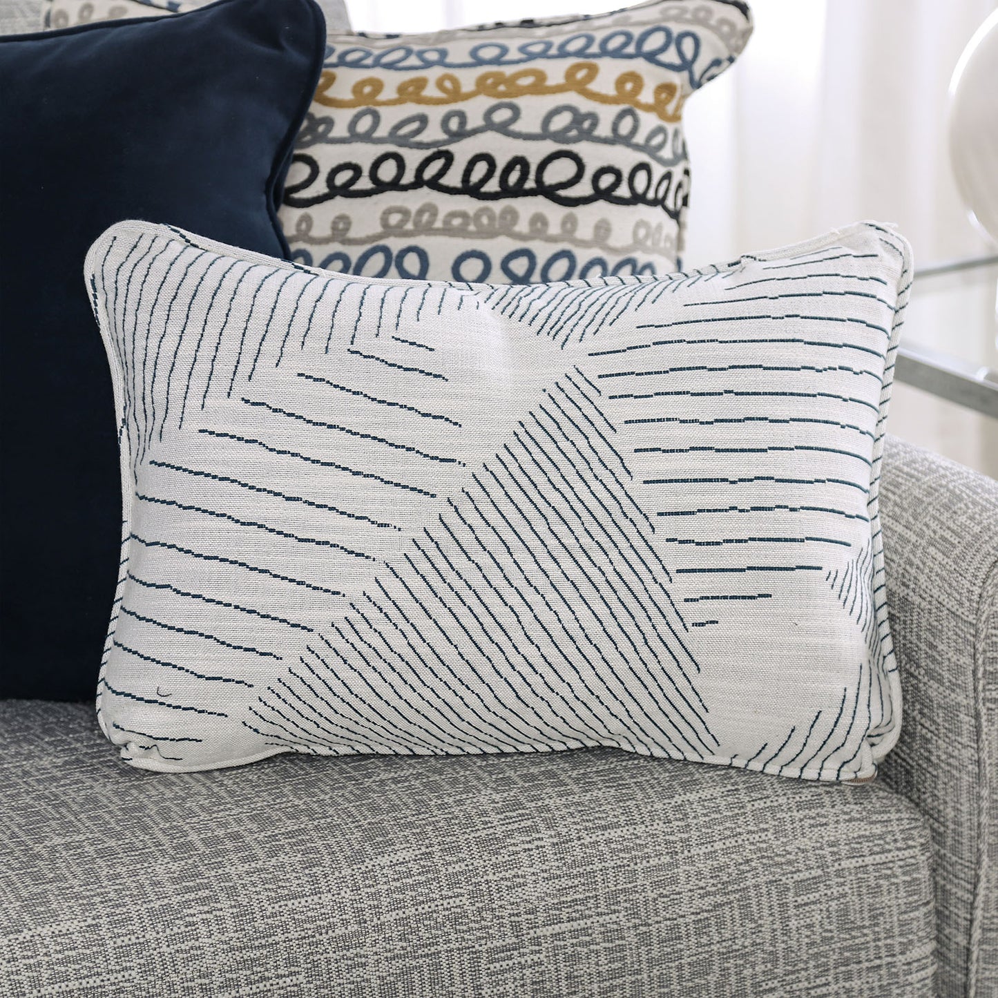 Furniture of America - Chancery Sofa in Gray/Navy - SM8194-SF View 7