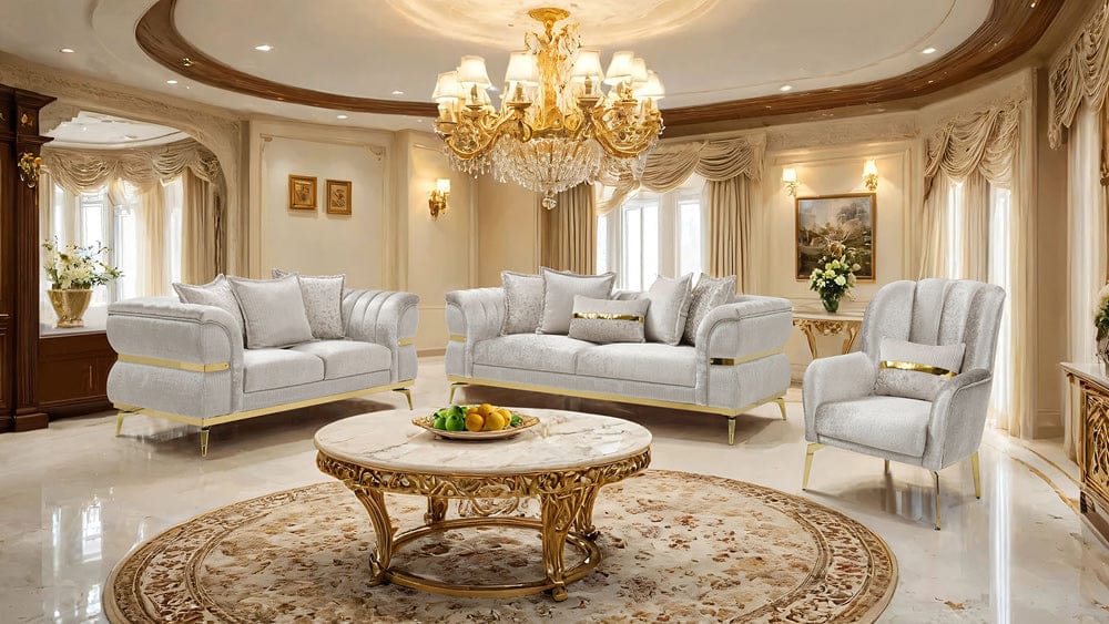 Furniture of America - Charlevoix Sofa in Beige/Gold - FM67003BG-SF View 2