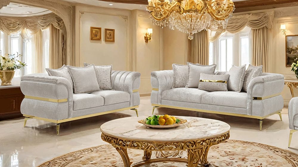 Furniture of America - Charlevoix Sofa + Loveseat - FM67003BG-2PC View 1