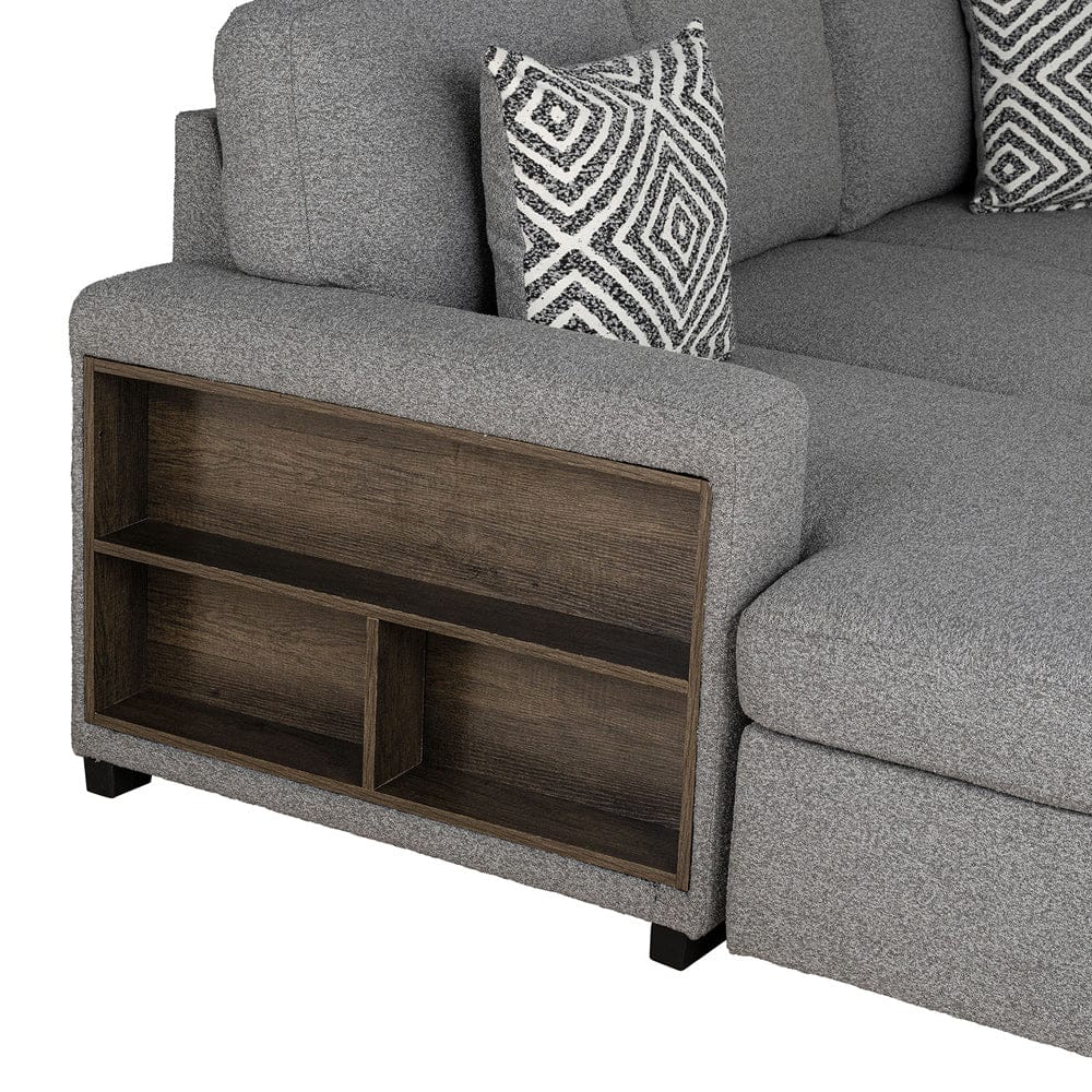 Furniture of America - Chatham Left-Chaise Sectional in Gray - FM64005GY-SECT-L View 6