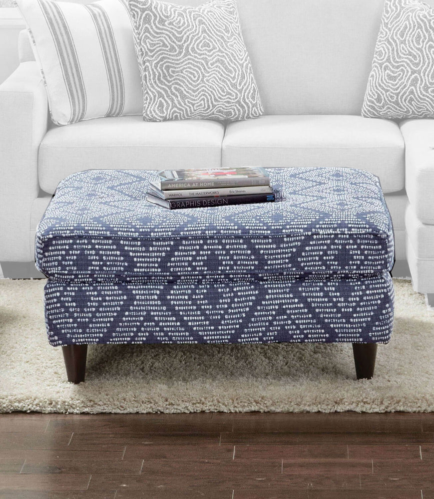 Furniture of America - Chiswick Ottoman in Blue - SM8206-OT View 1