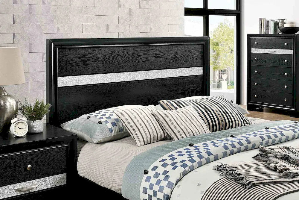 Furniture of America - Chrissy - 3 Pc. Queen Bedroom Set - Black - CM7552BK-Q-4PC view 3