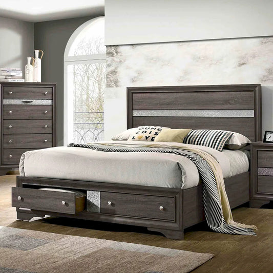 Furniture of America - Chrissy - 3 Pc. Queen Bedroom Set - Gray - CM7552GY-Q-4PC view 2