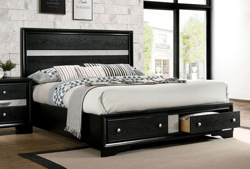 Furniture of America - Chrissy E.King Bed in Black - CM7552BK-EK-BED View 1
