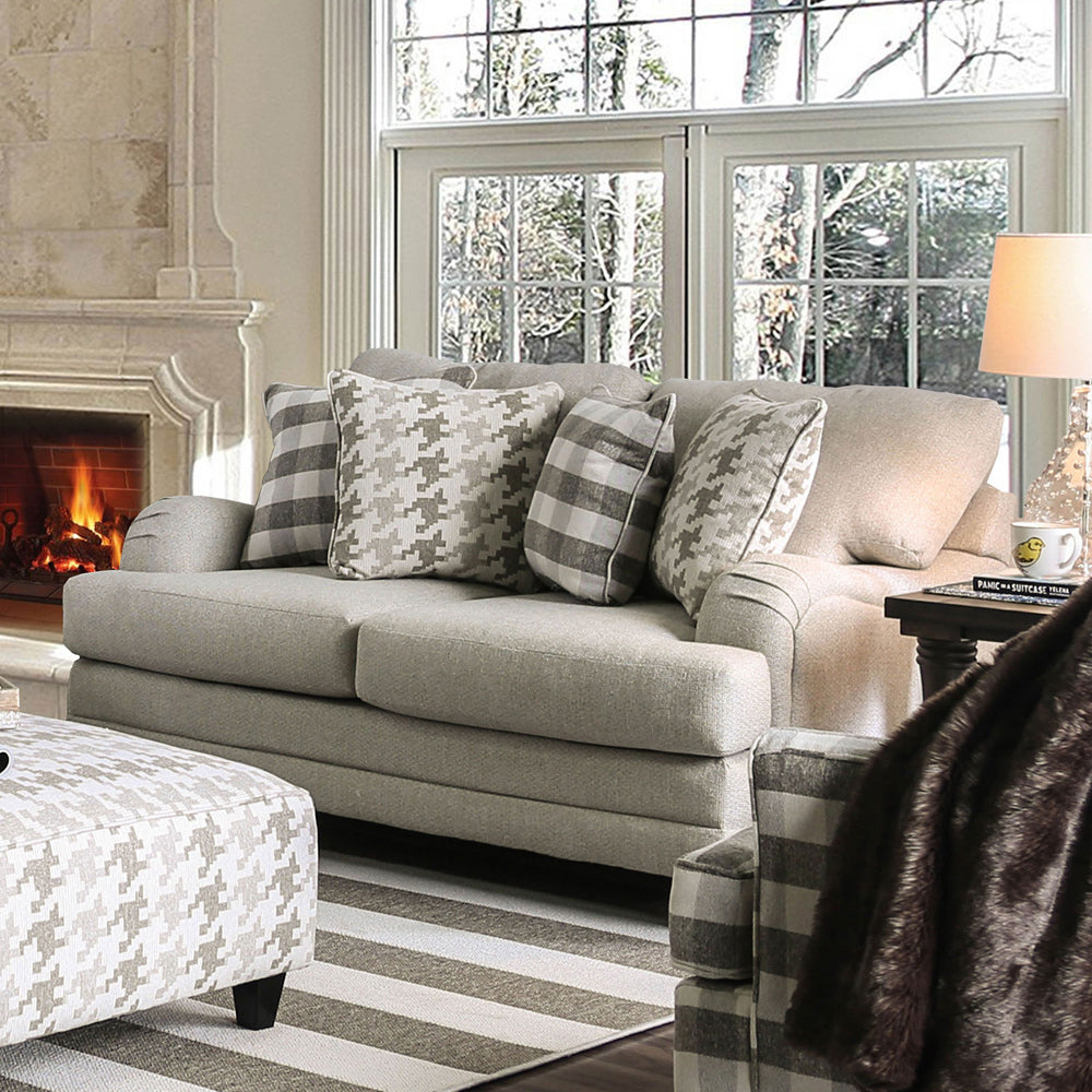 Furniture of America - Christine Loveseat in Light Gray - SM8280-LV View 1