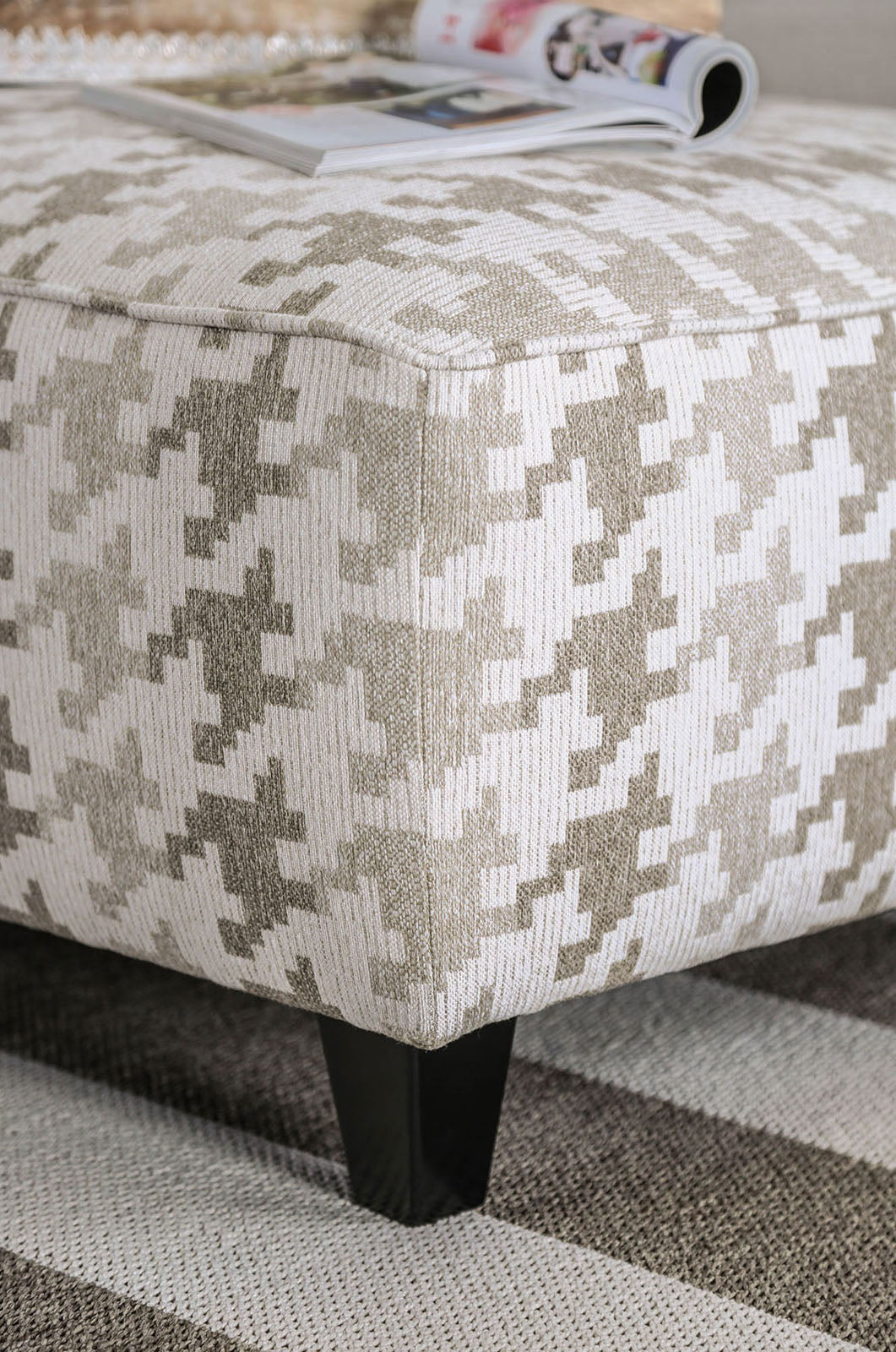 Furniture of America - Christine Ottoman in Light Gray/Pattern - SM8280-OT View 3