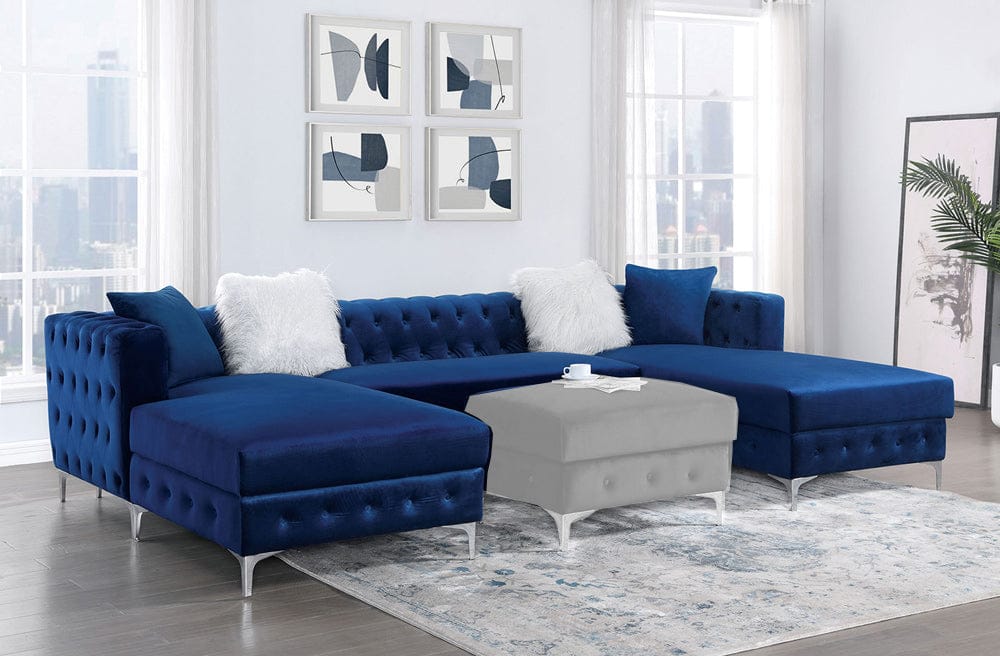 Furniture of America - Ciabattoni Sectional in Navy - CM6256NV-SECT View 1