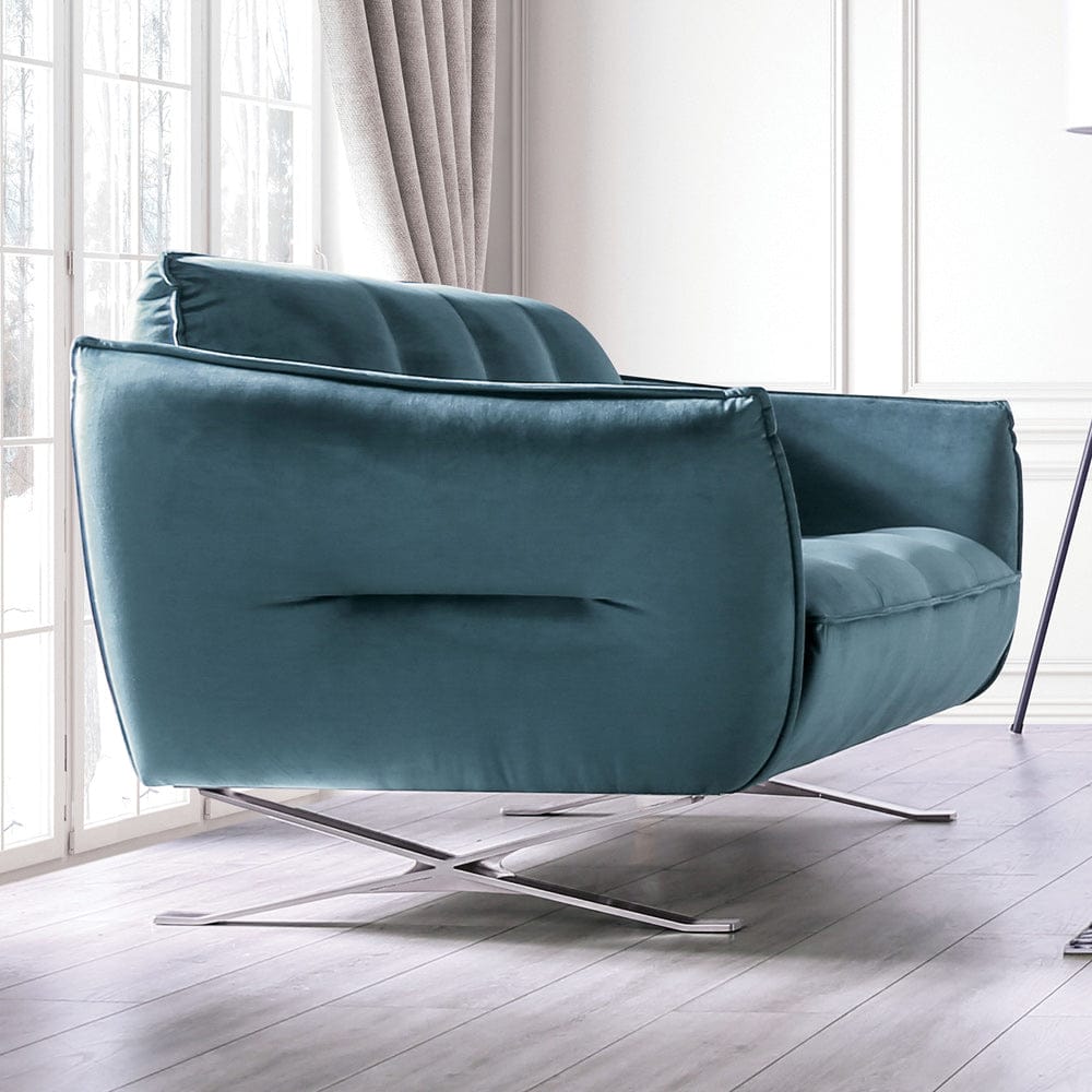 Furniture of America - Civellutino Loveseat in Teal - FM90004TL-LV-PK View 1