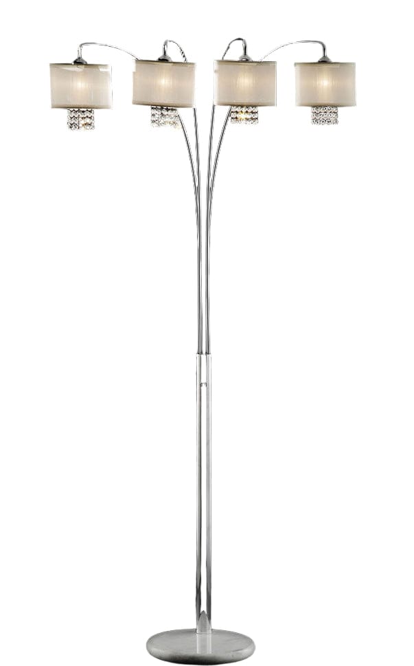 Furniture of America - Claris Arch Lamp in Ivory/Chrome - L99742 View 1